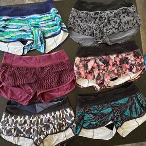 Lululemon Speed Up Patterned Shorts Bundle 6